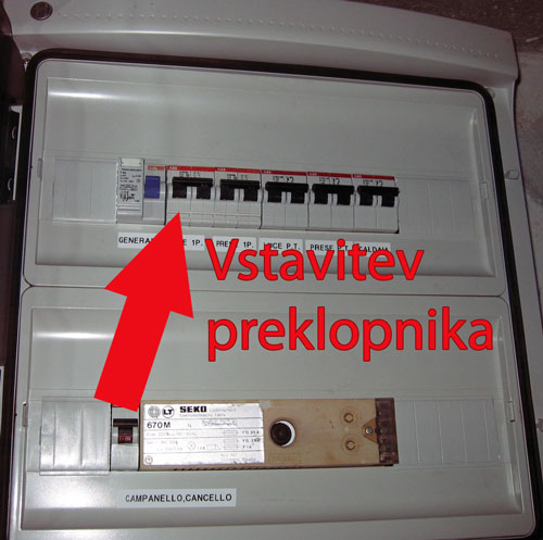 preklopnik za tehnično sevanje